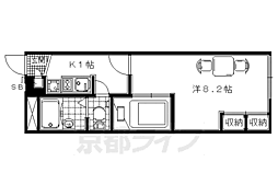 レオパレスPeaceful 1Kの間取図画像