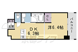 アンシャンテ 1DKの間取図画像