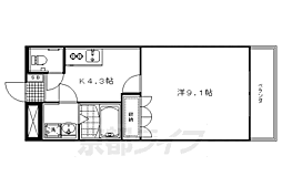 シャインヒルズ3 1Kの間取図画像