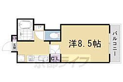 アンシャーレ西ノ京 1Kの間取図画像