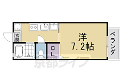 ラフィネ北白川 1Kの間取図画像