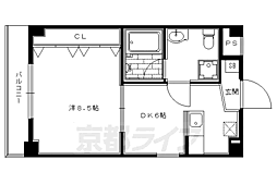 押小路・フラット 1DKの間取図画像