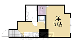 スタジオーネ桂 1Kの間取図画像