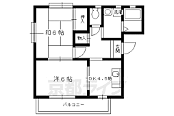 ヴェルジェ北山 2DKの間取図画像