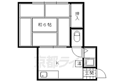 大建ビル 1Kの間取図画像