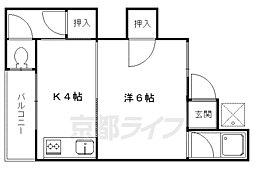 ハイツタチバナ 1Kの間取図画像