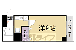 ヴィラ・サンシルク西大路 1Kの間取図画像