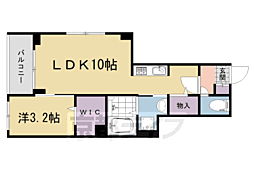 宇治市大久保町井ノ尻アパート 1LDKの間取図画像