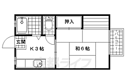 サンライズ・ヒラキ ワンルームの間取図画像