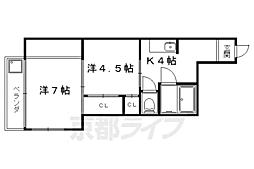 コーポひいらぎ 2Kの間取図画像
