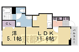メゾン・ド・サカエ 1LDKの間取図画像