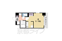 スワンズ京都二条城北 ワンルームの間取図画像