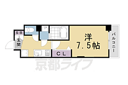 Luxe京都西大路 1Kの間取図画像