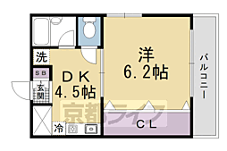 イレート壱番館 1DKの間取図画像