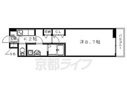 ラウレア宇治 1Kの間取図画像