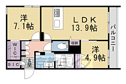 ラバンス 2LDKの間取図画像