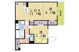 仮称)D-ROOM上京区米屋町ハイツ 2LDKの間取図画像