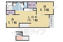 ベルヴェル 2LDKの間取図画像