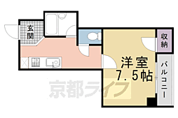 WILLPARK高倉御池 1Kの間取図画像