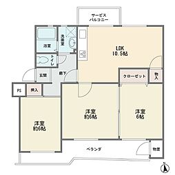 向ケ丘遊園センチュリータウン12号棟 3LDKの間取図画像