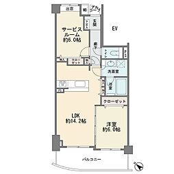 クレッセント等々力緑地2 1SLDKの間取図画像