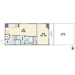 グリュックT玉川 1LDKの間取図画像