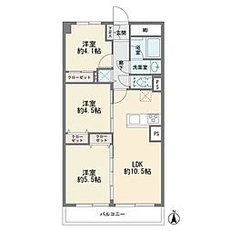 南幸第二KSマンションA棟 3LDKの間取図画像