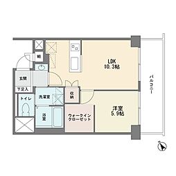 ルネ稲城 1LDKの間取図画像