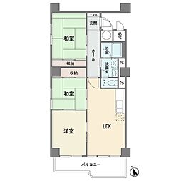 コーシン菊名マンション 3LDKの間取図画像