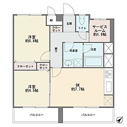調布ホームズ 2SDKの間取図画像