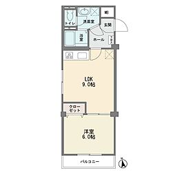 狛江第2コーポラス 1LDKの間取図画像