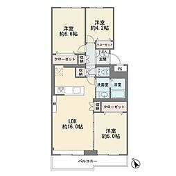 アルス等々力 3LDKの間取図画像