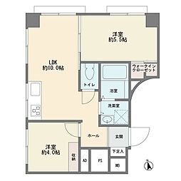 ハイライフ用賀 2LDKの間取図画像