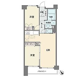 シティウインズ新川崎弐番館 2LDKの間取図画像