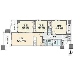 ミレニアムコート向ヶ丘遊園 3LDKの間取図画像