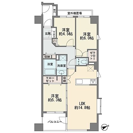 6階部分の東南向き角部屋です カウンターキッチン ペット飼育可能 エアコン付き 3LDK 全室フローリング 新規フルリフォーム済み 宅配ボックス オートロック 新耐震基準 京急鶴見駅徒歩4分です