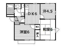 ディアコート Ａ 2階3DKの間取り