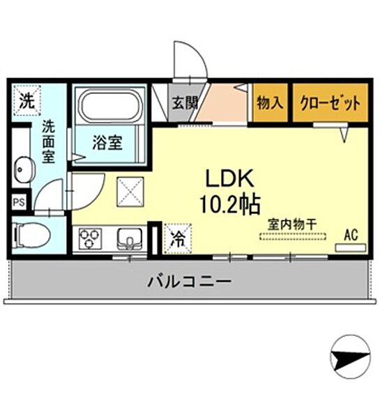 リヴェール コート 106｜山口県下関市長府川端2丁目(賃貸アパート1R・1階・30.05㎡)の写真 その2