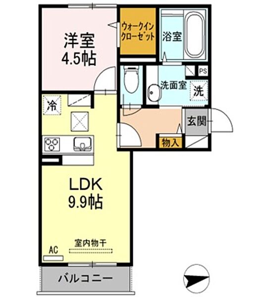 リヴェール コート 203｜山口県下関市長府川端2丁目(賃貸アパート1LDK・2階・38.91㎡)の写真 その2