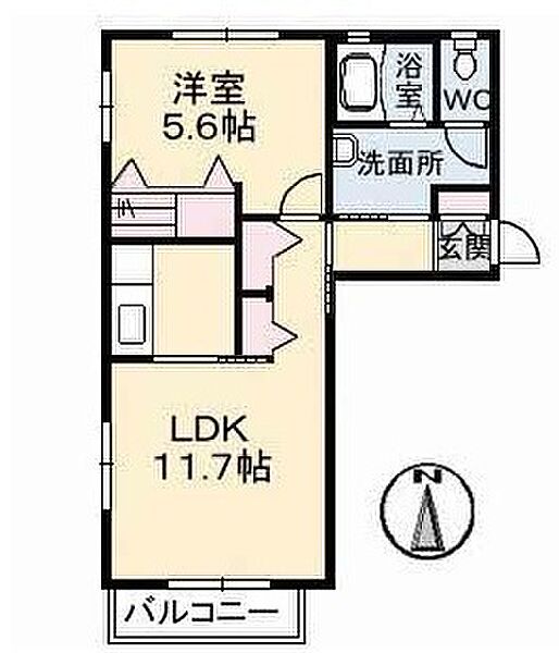 シャーメゾン ジョイナスB棟 103｜山口県下関市大坪本町(賃貸アパート1LDK・1階・42.17㎡)の写真 その2