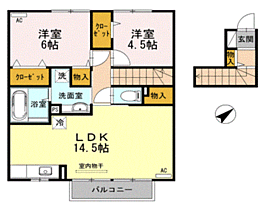 ヴィラ ウィステリア 彦島 202 ｜ 山口県下関市彦島弟子待町3丁目（賃貸アパート2LDK・2階・65.11㎡） その2