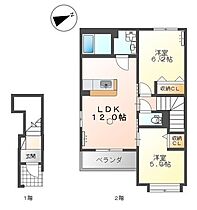 クレール 201 ｜ 山口県下関市彦島西山町2丁目（賃貸アパート2LDK・2階・55.46㎡） その2