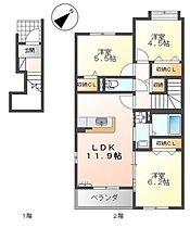 プチ・アース 205 ｜ 山口県下関市彦島西山町2丁目（賃貸アパート3LDK・2階・67.42㎡） その2