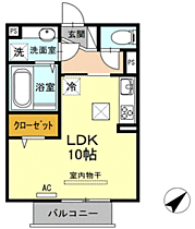 シャルマン彩II 210 ｜ 山口県下関市長府松小田本町（賃貸アパート1R・2階・29.20㎡） その2