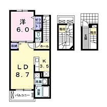 ブロッサムスクエア 305 ｜ 山口県下関市横野町1丁目（賃貸アパート1LDK・3階・53.33㎡） その2