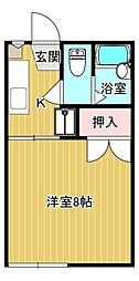 ヴィラ梅ヶ峠 1Kの間取図画像