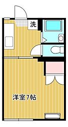 有馬ハイツ 1Kの間取図画像