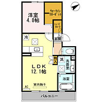 サウスヒルズ. 102 ｜ 山口県宇部市東新川町（賃貸アパート1LDK・1階・44.20㎡） その2