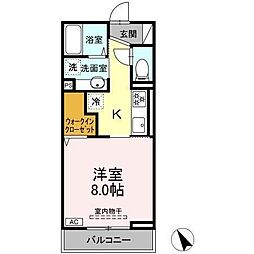 フェリックス常盤台 2階1Kの間取り