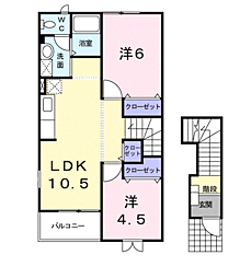 グリーンゲイブルズ3番館 2LDKの間取図画像